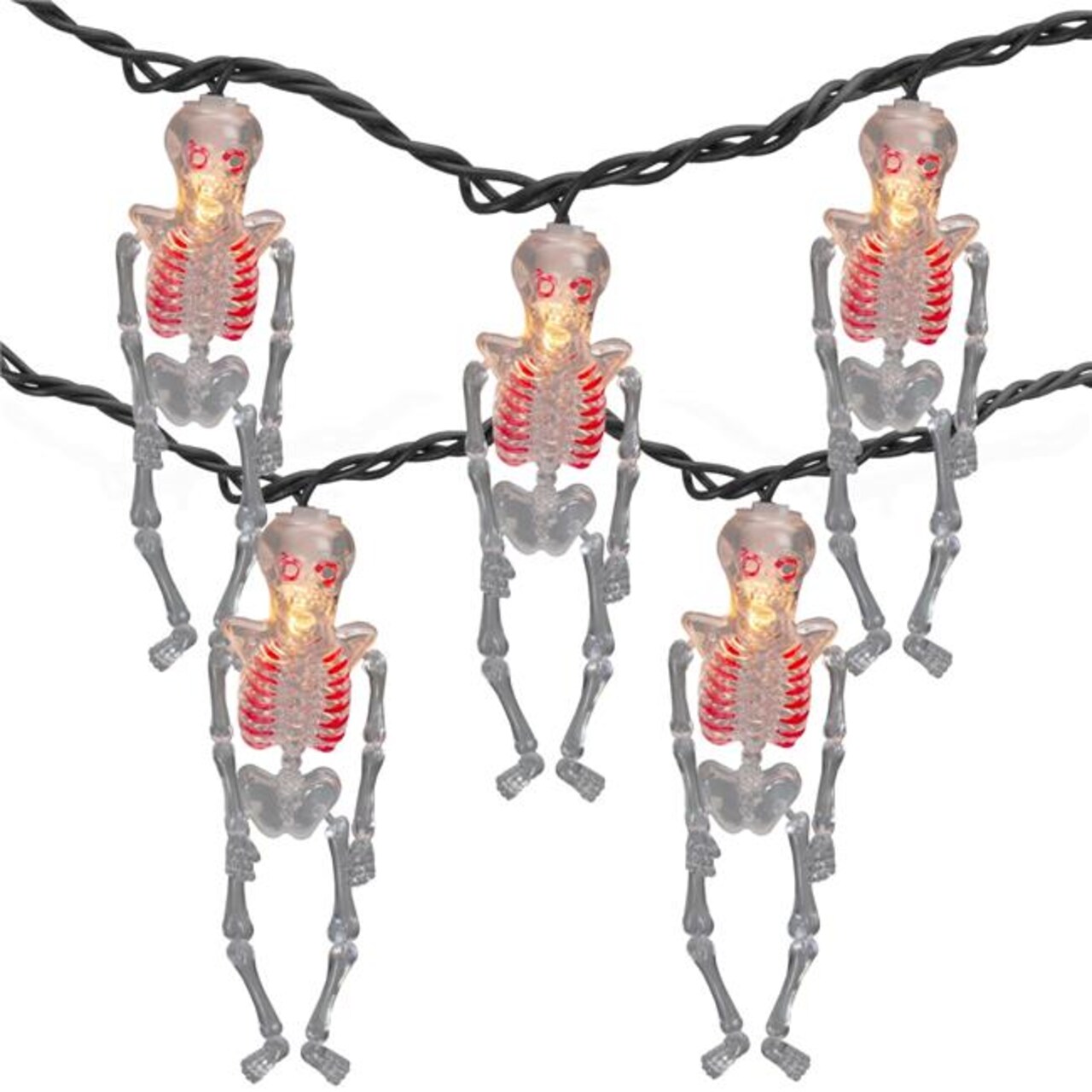 Northlight 34854973 7.5 ft. Wire Skeleton Halloween Lights, Black - 10 Count